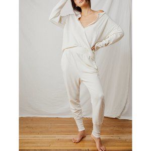 NWOT Free People Cozy Cool Girl Lounge Set / Ivory